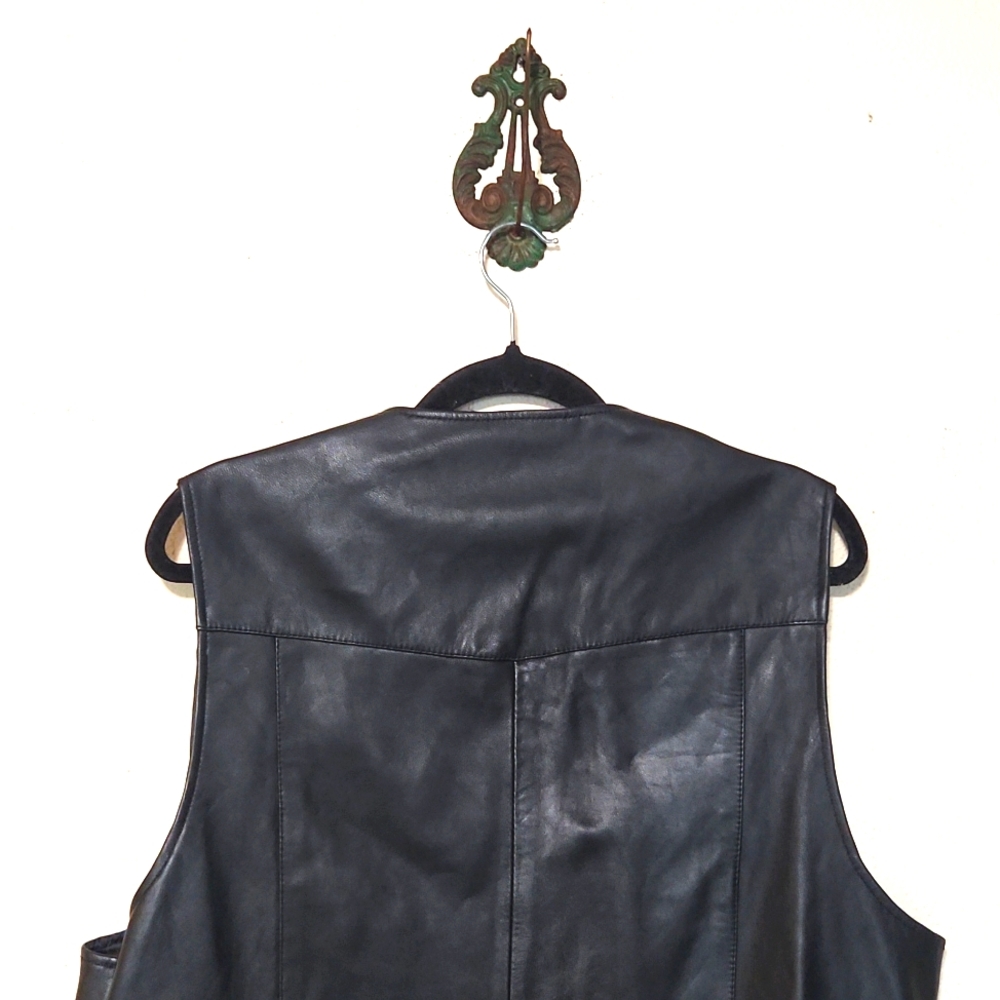 Wilsons Genuine Leather Black Vest Men's Large LIKE NEW! - Picture 7 of 13